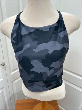 Old Navy Active Black Gray Camouflage PowerSoft Sports Bra